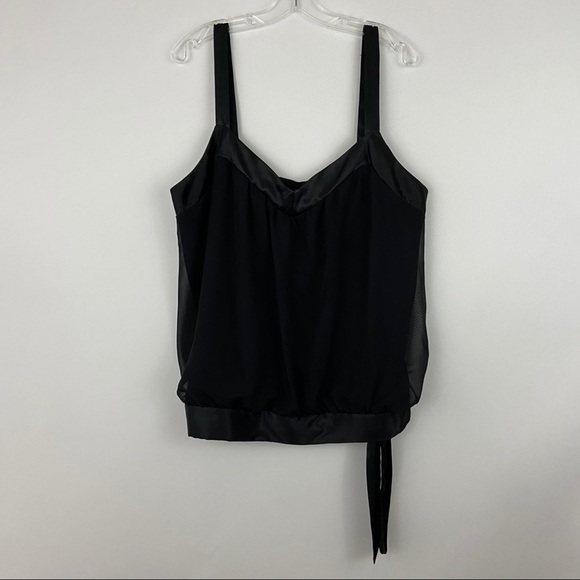 Mossimo Black Chiffon Satin Trimmed Tank Sz 24W - Picture 1 of 7